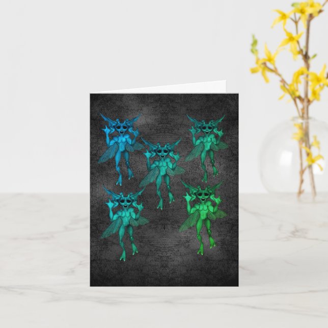 Gremlins Creatures Halloween Note Card Kort (Gul blomma)