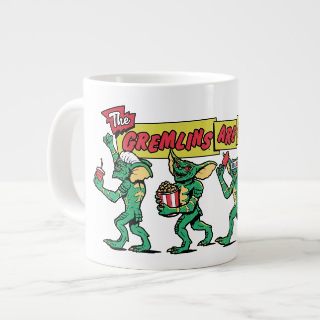 Gremlins™ kommer! jumbo mugg (Framsida vänster)