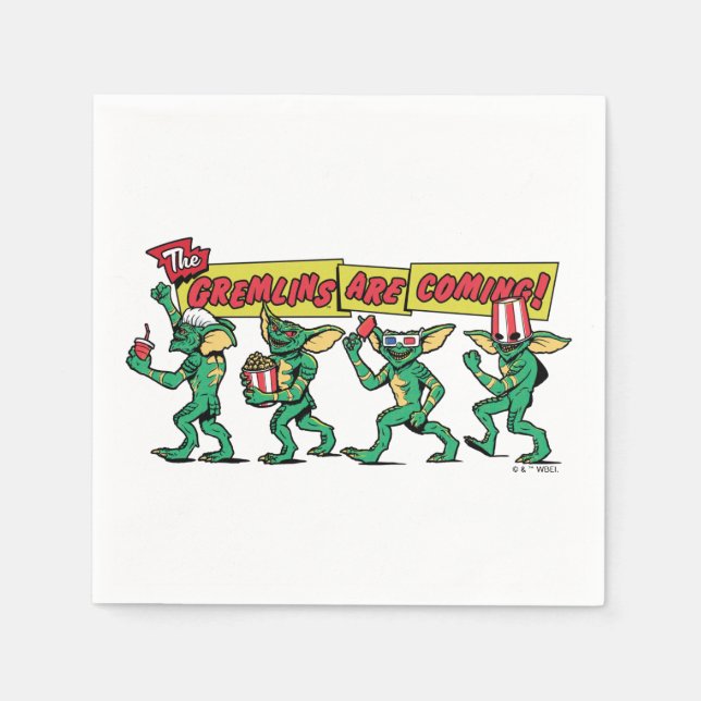 Gremlins™ kommer! pappersservett (Framsidan)