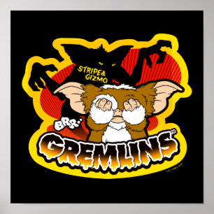 Gremlins Rand Skrämmande Gizmo Poster