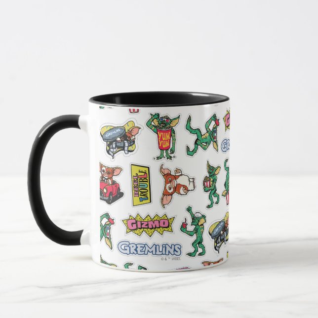 Gremlins™ Sticker Fun Pattern Mugg (Vänster)
