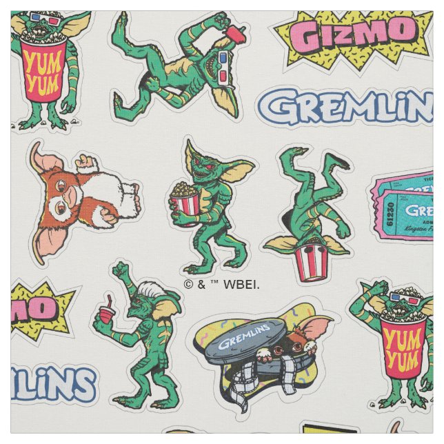 Gremlins™ Sticker Fun Pattern Tyg (Provkarta)