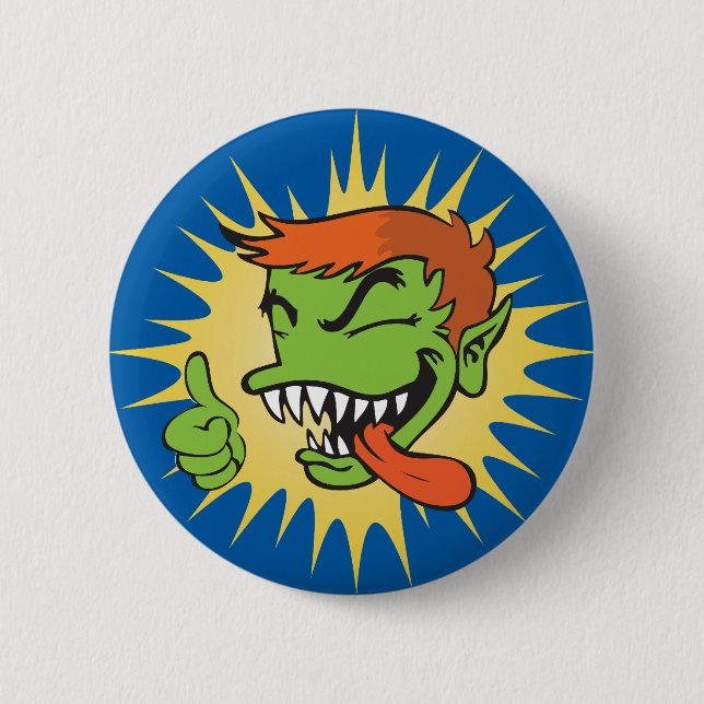 Gremmie knäppas - blått knapp (Framsida)