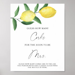 Gren Citroner - Gissa Hur Många Korkar Poster