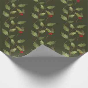 Gren för järnek för vintage för presentpapper