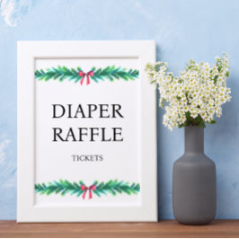 Gren i juldagstidning Raffle Baby Shower Poster