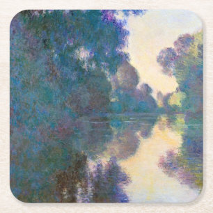 Gren i Seine nära Giverny, Monet Underlägg Papper Kvadrat