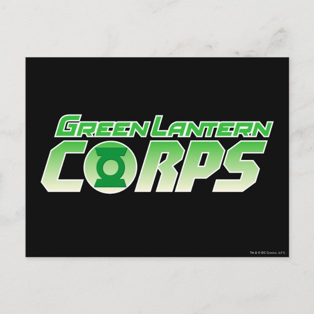 Gren Lantern Corps Logotyp 2 Vykort (Framsida)