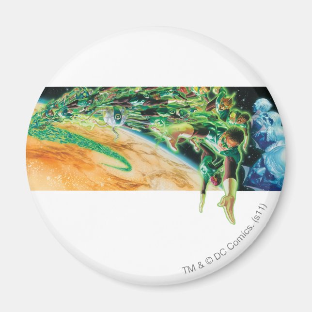 Gren Lanternor som flyger i rymden Magnet (Framsidan)