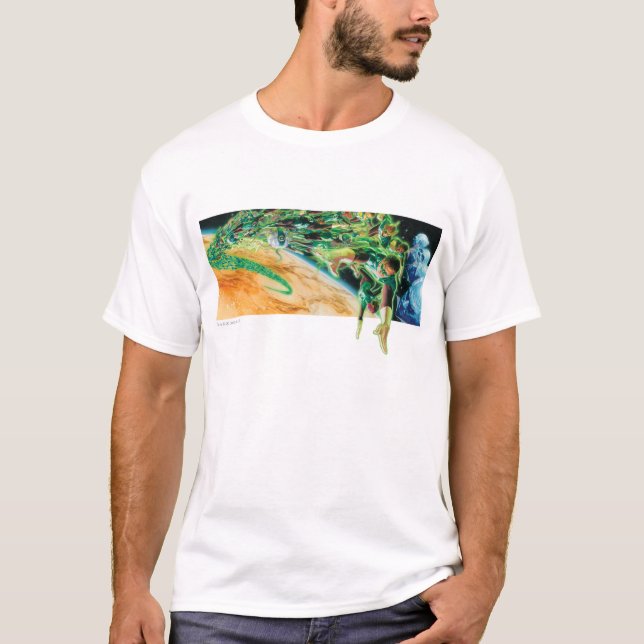 Gren Lanternor som flyger i rymden T Shirt (Framsida)
