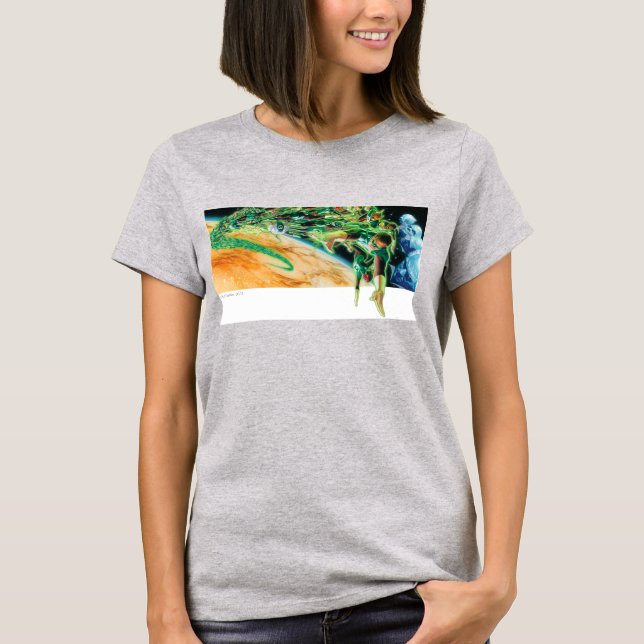Gren Lanternor som flyger i rymden T-shirt (Framsida)