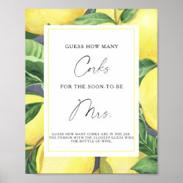 Gren Lemons - gissa hur många Kork Poster