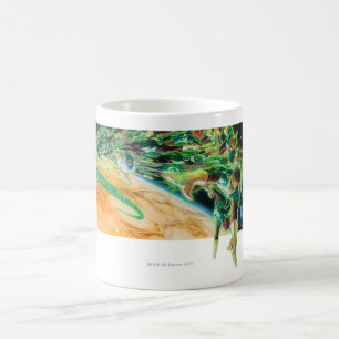 Gren lyktor som flyger i utrymme kaffemugg