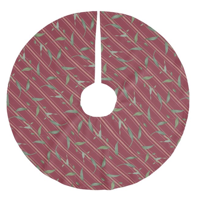 Gren med blad julgransmatta borstad polyester (Framsidan)