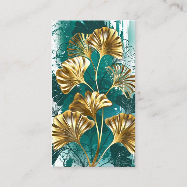 Gren med Golden Löv Ginko Biloba (Framsida)