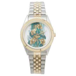 Gren med Golden Löv Ginko Biloba Armbandsur