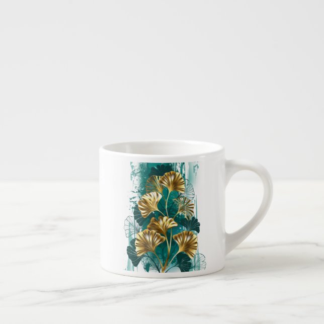 Gren med Golden Löv Ginko Biloba Espressomugg (Höger)