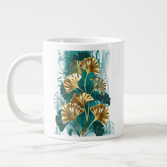 Gren med Golden Löv Ginko Biloba Jumbo Mugg (Vänster)