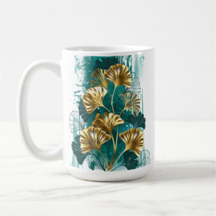 Gren med Golden Löv Ginko Biloba Kaffemugg