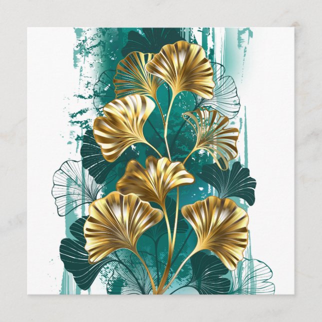 Gren med Golden Löv Ginko Biloba Meny (Framsida)