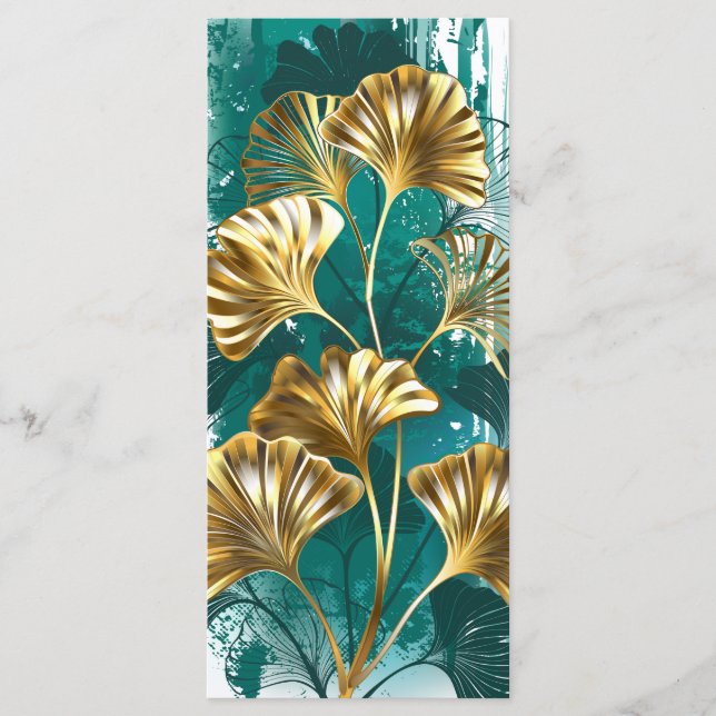 Gren med Golden Löv Ginko Biloba Meny (Framsida)