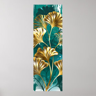 Gren med Golden Löv Ginko Biloba Poster