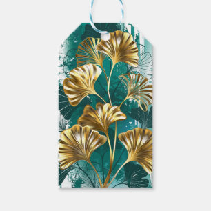 Gren med Golden Löv Ginko Biloba Presentetikett