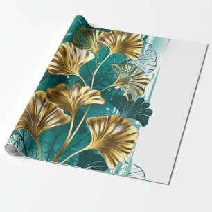 Gren med Golden Löv Ginko Biloba Presentpapper