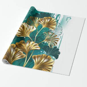 Gren med Golden Löv Ginko Biloba Presentpapper