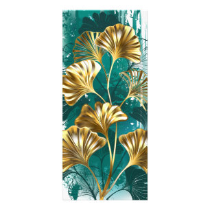 Gren med Golden Löv Ginko Biloba Reklamkort