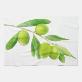 Gren med grönt oliver kökshandduk