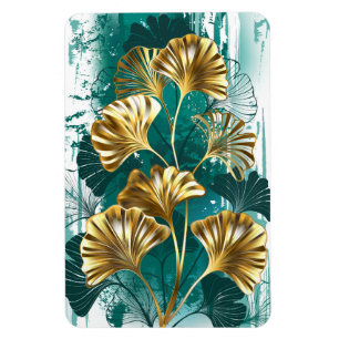 Gren med gyllene blad Ginko Biloba Magnet
