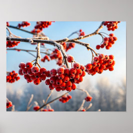 Gren med livfulla röda bär poster