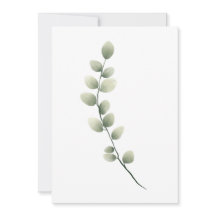 Gren med Ljust grönt Löv i Stil i vattenfärgen