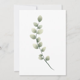 Gren med Ljust grönt Löv i Stil i vattenfärgen Julkort