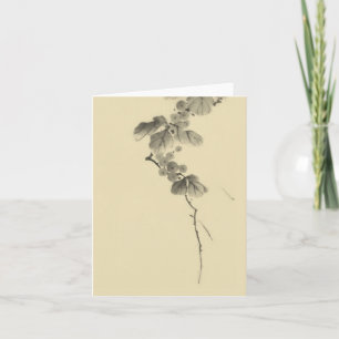 Gren med Löv och Berries Hokusai Fine Art Kort
