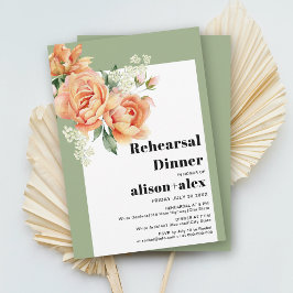 Gren med persikafärgade rosor för middag inför brö inbjudningar