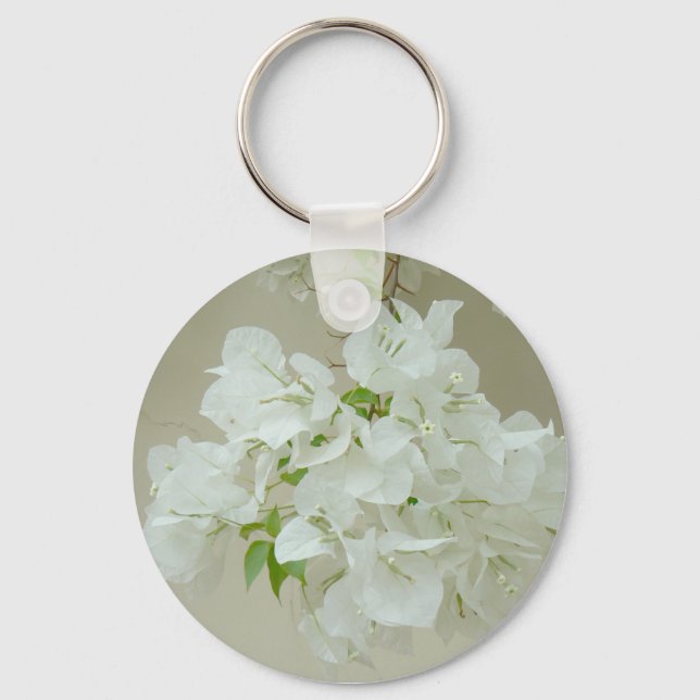 Gren med vita blommor nyckelring (Framsida)