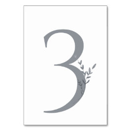 Gren minimalistisk vit & Silver Modern Bröllop Bordsnummer