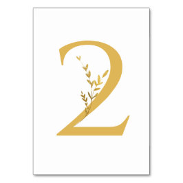 Gren minimalistiskt Vita och Guld moderna Bröllop Bordsnummer