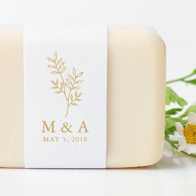 Gren Rustic Rubber Frimärke Bröllop Monogram Stämpel (Skapare uppladdad)