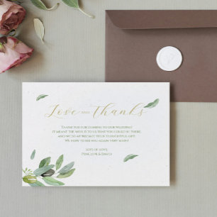Gren-tack-ditt Modern Tuscany Olive Löv-kort Tack Kort