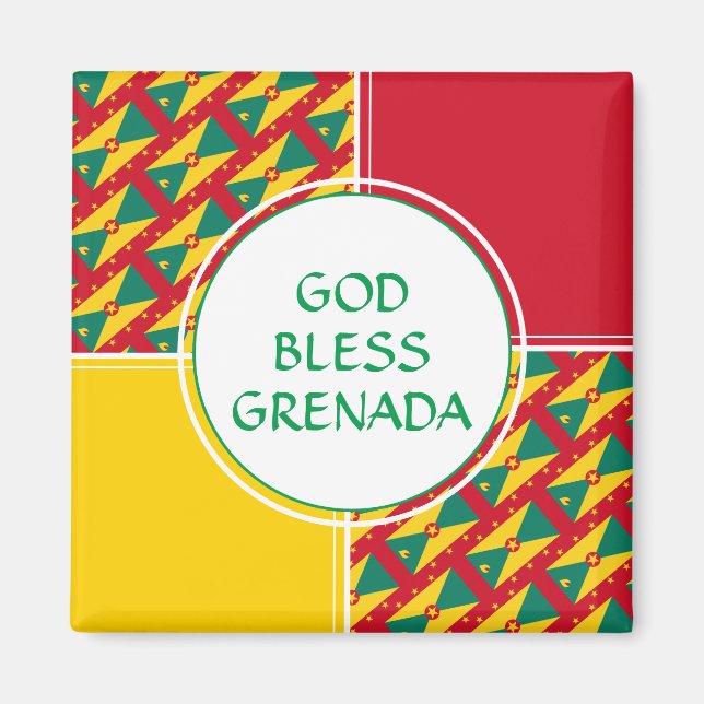 GRENADA Anpassningsbar Patriotic VÄLSIGNA DIG Frid Magnet (Framsidan)