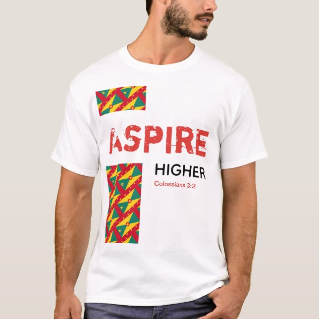 Grenada ASPIRE HIGHER Christian Scripture T Shirt (Framsida)