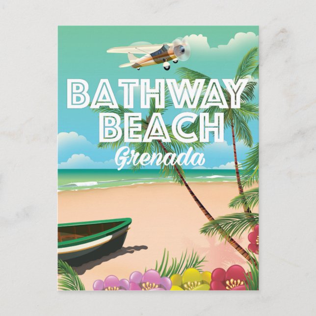 Grenada Bathway strand Resa Poster Vykort (Framsida)