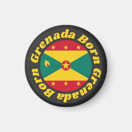 Grenada Born | Flagga av Grenadas Gult Typografi Magnet