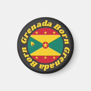 Grenada Born   Flagga av Grenadas Gult Typografi Magnet