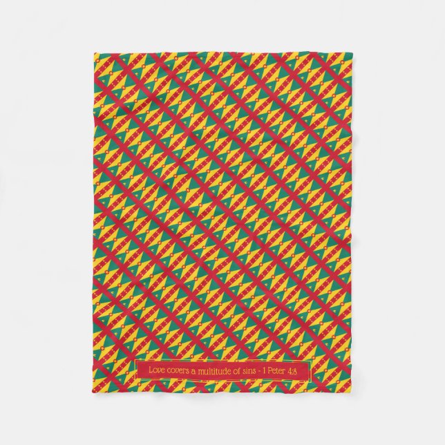 GRENADA CARRIACOU-FLAGGA med Anpassadets skript Fleecefilt (Framsidan)