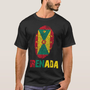 Grenada Finger Skriv ut Flagga I Kärlek Grenada Tr T Shirt