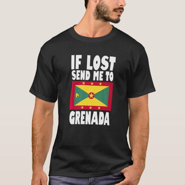 Grenada Flag Design  If lost send me to Grenada Pr T Shirt (Framsida)